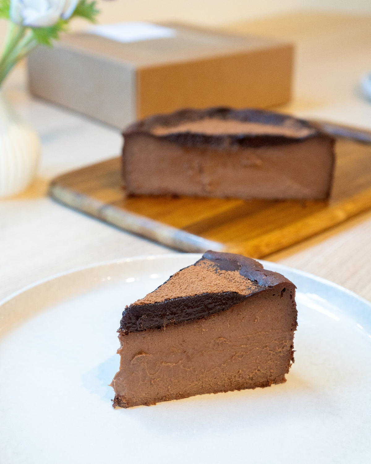 Dark Chocolate Basque Cheesecake